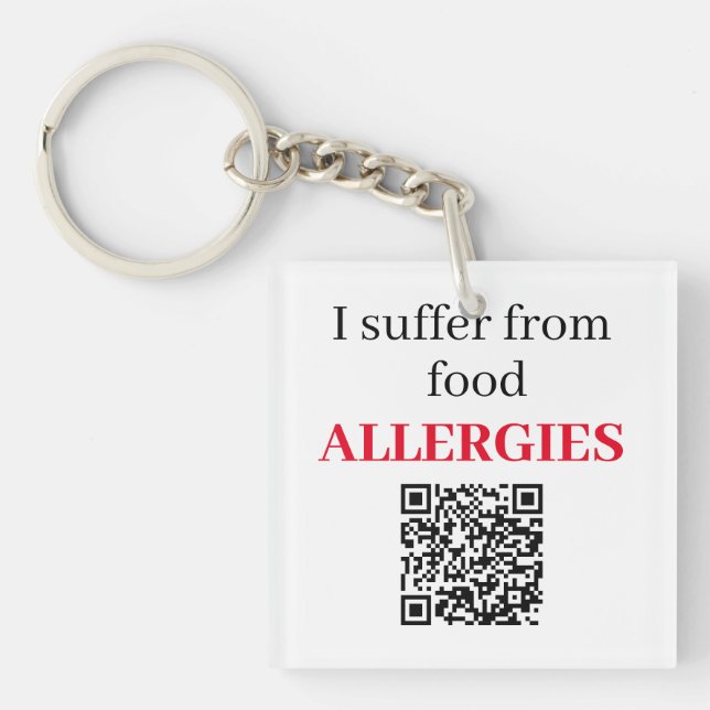 Porte-clefs Porte - clé acrylique - Allergies alimentaires QRC (Devant)