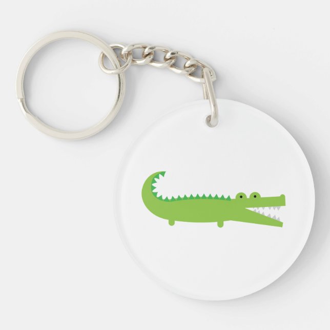Porte-clefs Porte - clé acrylique alligator vert (Devant)