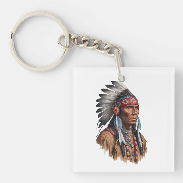 Porte-clefs Porte - clé acrylique - Amérindiens (Devant)