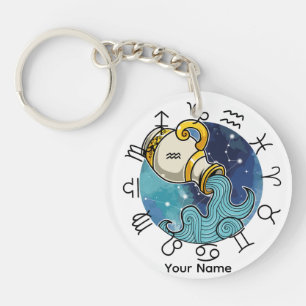 Porte-clefs Porte - clé acrylique Aquarius & Gemini