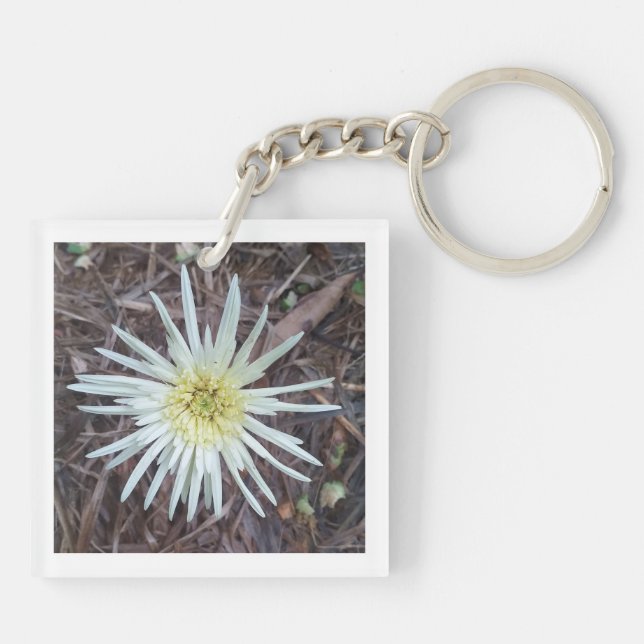 Porte-clefs Porte - clé acrylique avec belle fleur (Dos)