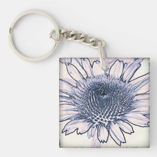 Porte-clefs Porte - clé acrylique avec croquis de coneflower