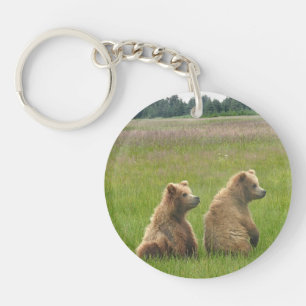 Porte-clefs Porte - clé acrylique avec oursons grizzlis