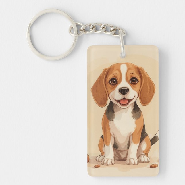Porte-clefs Porte - clé acrylique beagle (Devant)