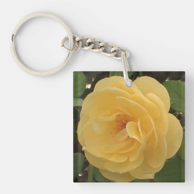 Porte-clefs Porte - clé acrylique Camellia jaune (Devant)
