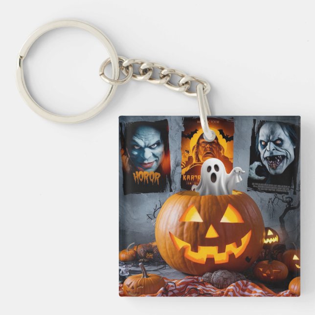Porte-clefs Porte - clé acrylique carré Halloween (Devant)
