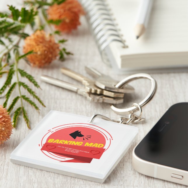 Porte-clefs Porte - clé acrylique, Carré (recto-verso) (Devant Droit)