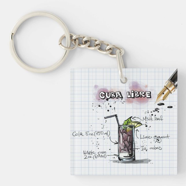Porte-clefs Porte - clé acrylique Cuba Libre (Devant)