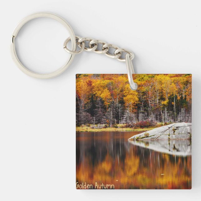 Porte-clefs Porte - clé acrylique d'automne d'or (Devant)