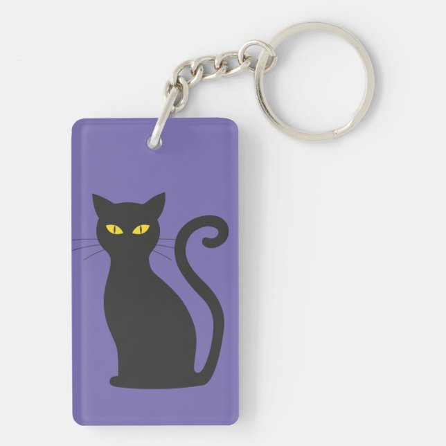 Porte-clefs Porte - clé acrylique de chat noir (Dos)
