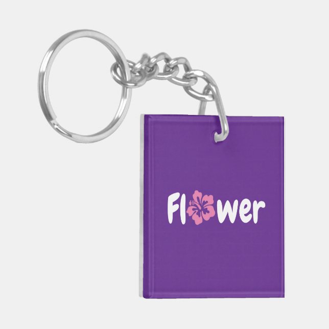 Porte-clefs Porte - clé acrylique de fleurs (Devant gauche)
