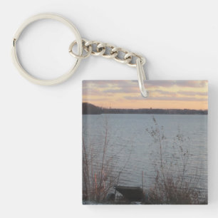 Porte-clefs Porte - clé acrylique de la rive du lac Sunset