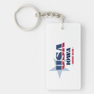 Porte-clefs PORTE - CLÉ acrylique de l'état américain Iowa Mon