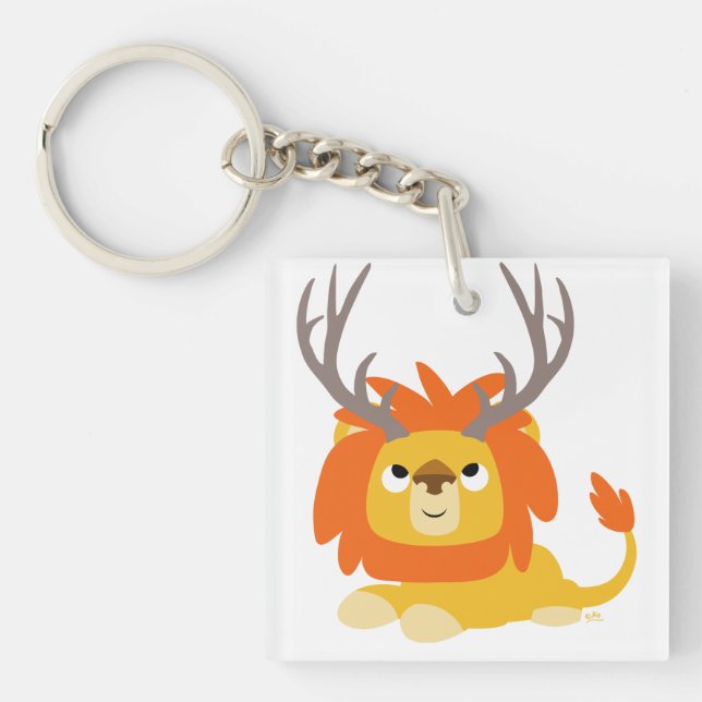 Porte-clefs Porte - clé acrylique de Lion anthracite (Devant)