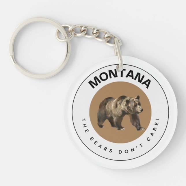Porte-clefs Porte - clé acrylique de l'ours grizzli Montana (Devant)