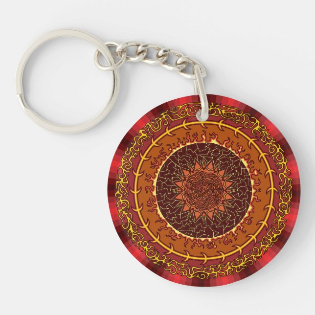 Porte-clefs Porte - clé acrylique de mandala Fire (Devant)