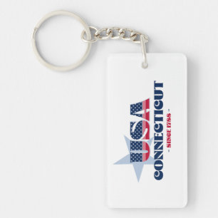Porte-clefs PORTE - CLÉ acrylique de monogramme d'état américa