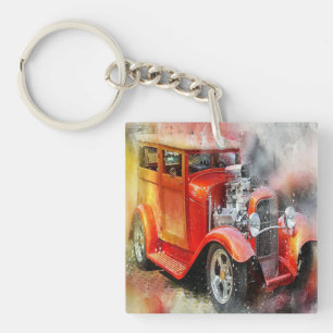 Porte-clefs Porte - clé acrylique de voiture Vintage Abstrait
