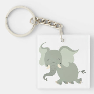 Porte-clefs Porte - clé acrylique d'éléphant joyeux