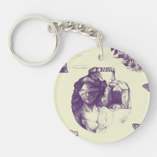 Porte-clefs Porte - clé acrylique d'illusion optique