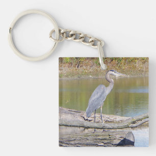 Porte-clefs Porte - clé acrylique double face Blue Heron