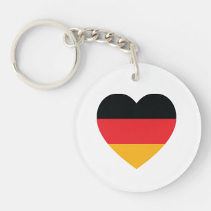 Porte-clefs Porte - clé acrylique du coeur du drapeau allemand