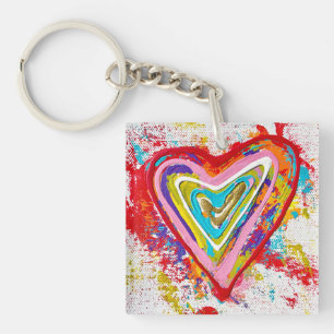 Porte-clefs Porte - clé acrylique du coeur rouge