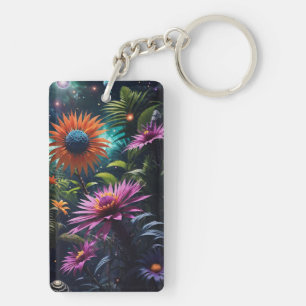 Porte-clefs Porte - clé acrylique en fleurs cosmiques