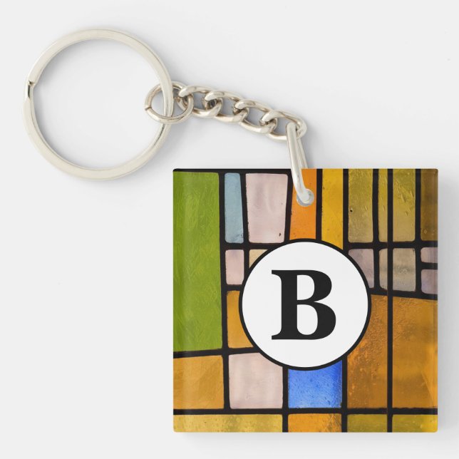 Porte-clefs Porte - clé acrylique en verre teint personnalisé (Devant)