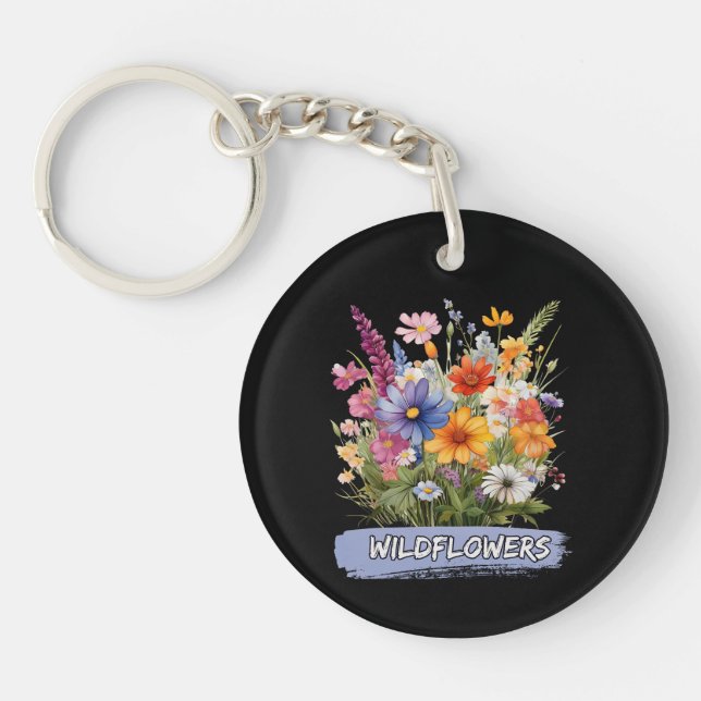 Porte-clefs Porte - clé acrylique fleur sauvage (Devant)