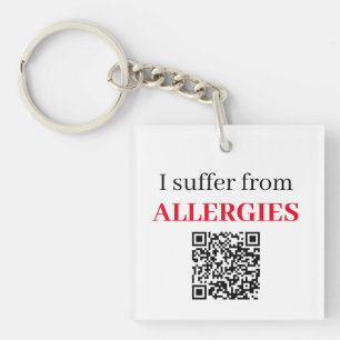 Porte-clefs Porte - clé acrylique - Je souffre d'allergies QRC