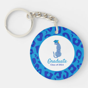 Porte-clefs Porte - clé acrylique Leopard bleu moderne