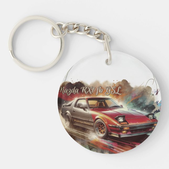 Porte-clefs porte - clé acrylique Mazda RX7 fb 1982 (Devant)