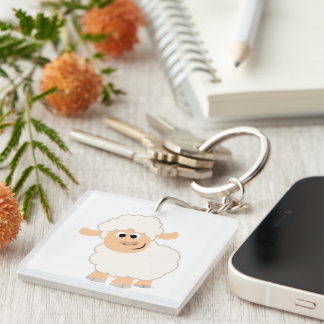 Porte-clefs Porte - clé acrylique mignon en mouton cartonné