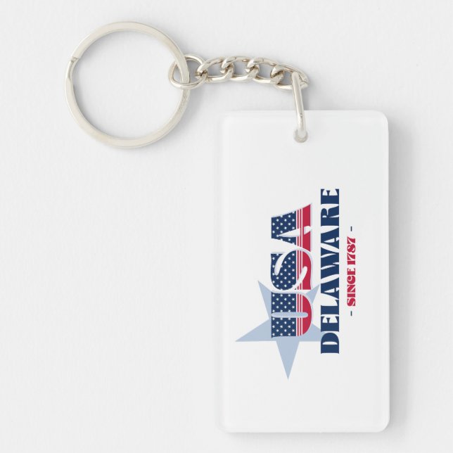 Porte-clefs PORTE - CLÉ acrylique monogramme américain Delawar (Devant)