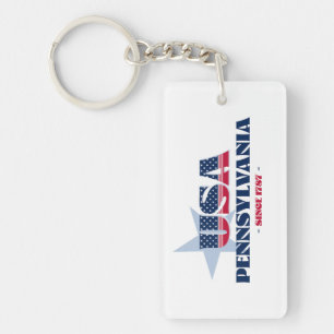 Porte-clefs PORTE - CLÉ acrylique monogramme de l'État américa