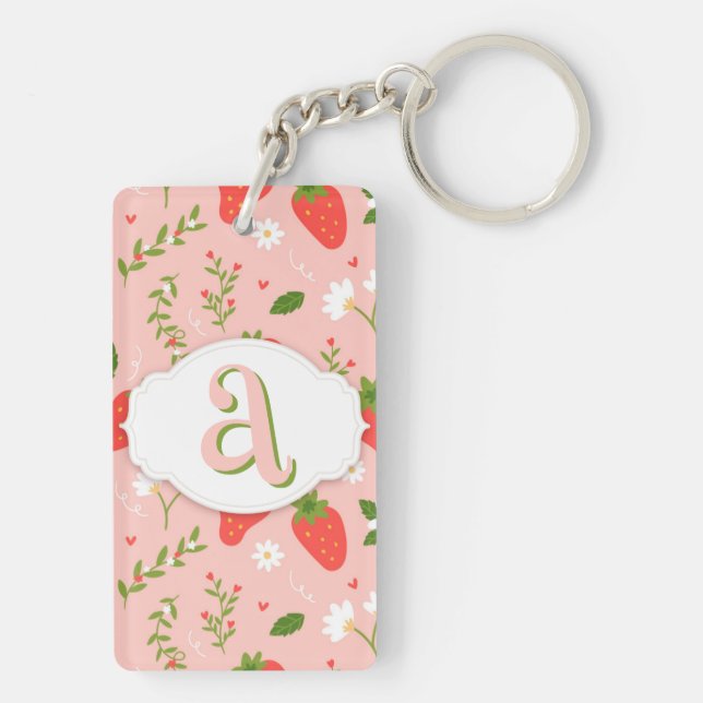 Porte-clefs Porte - clé acrylique mou Motif fraise (Dos)