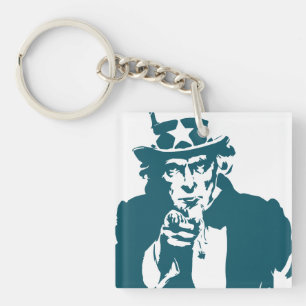 Porte-clefs Porte - clé acrylique oncle Sam