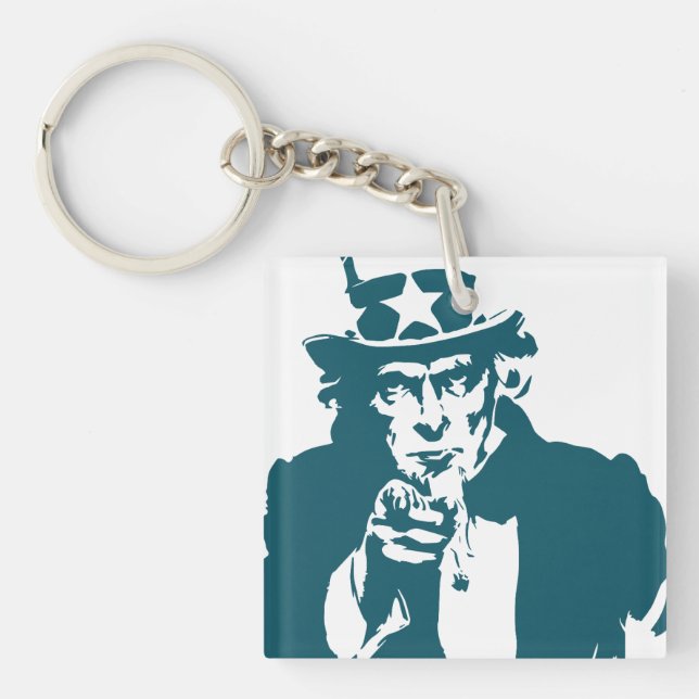 Porte-clefs Porte - clé acrylique oncle Sam (Devant)