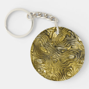 Porte-clefs Porte - clé acrylique "or" moulé à double face