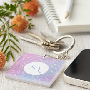 Porte-clefs Porte - clé acrylique Pastel rose Parties scintill