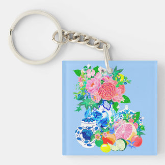 Porte-clefs Porte - clé acrylique Peacock Chinoiserie