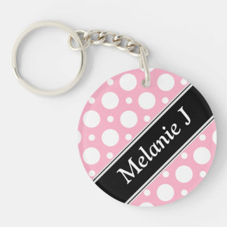 Porte-clefs Porte - clé acrylique Pois assisté Cafe Pink