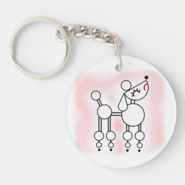 Porte-clefs Porte - clé acrylique pour canicule de jouet blanc (Devant)