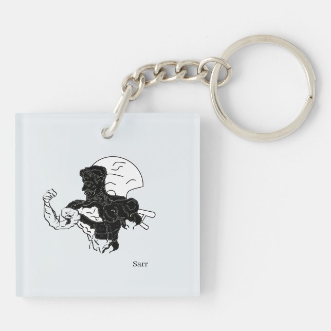 Porte-clefs Porte - clé acrylique : Puissance humaine (Dos)