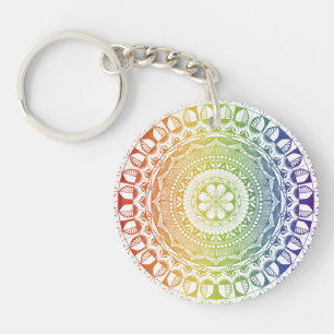 Porte-clefs Porte - clé acrylique Radiant Mandala Spectrum