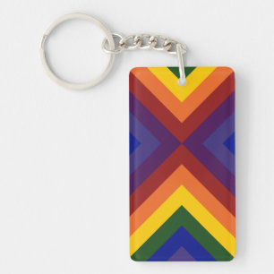 Porte-clefs Porte - clé acrylique Rainbow Chevrons