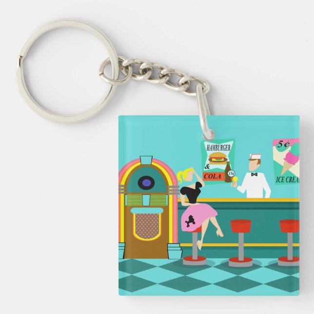 Porte-clefs Porte - clé acrylique Retro Soda Fountain (Devant)