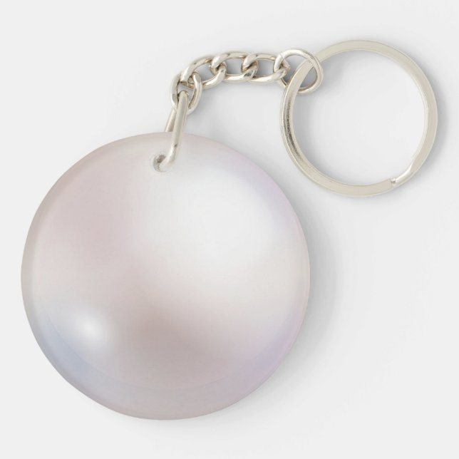 Porte-clefs Porte - clé acrylique rond imprimé Faux Pearl (Dos)