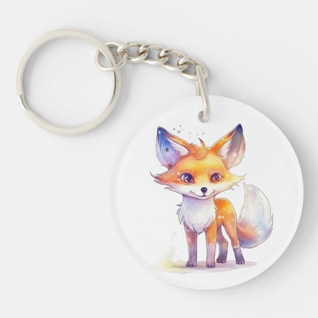 Porte-clefs Porte - clé acrylique ronde Bébé Fox ronde (Devant)